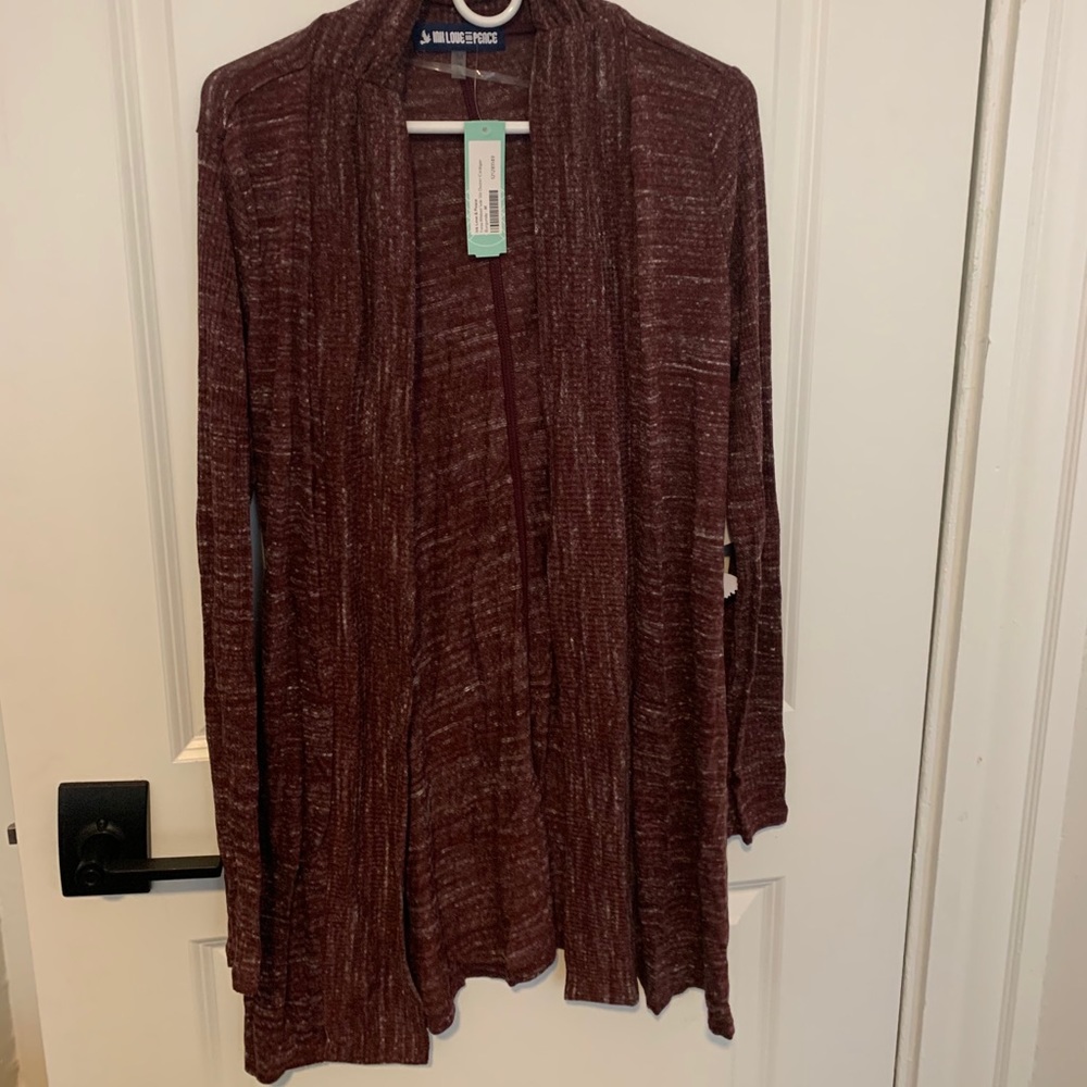 Tonia ribbed side slit duster cardigan
